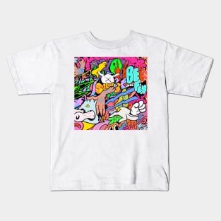 Slluks montage graffiti merchandise illustration Kids T-Shirt